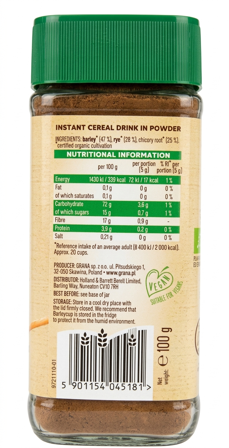 Barley Cup Cereal Drink Organic 100g