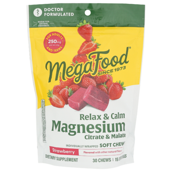 (Copy) MegaFood Relax + Calm Magnesium Soft strawberry 30 soft mm