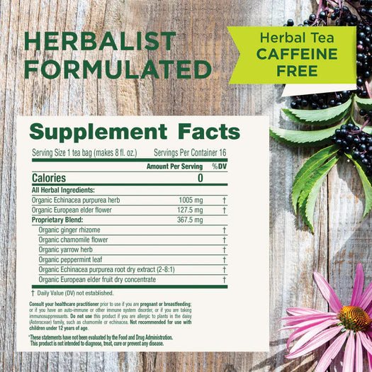 Traditional Medicinals - Organic Echinacea Plus® Elderberry Tea, 16s