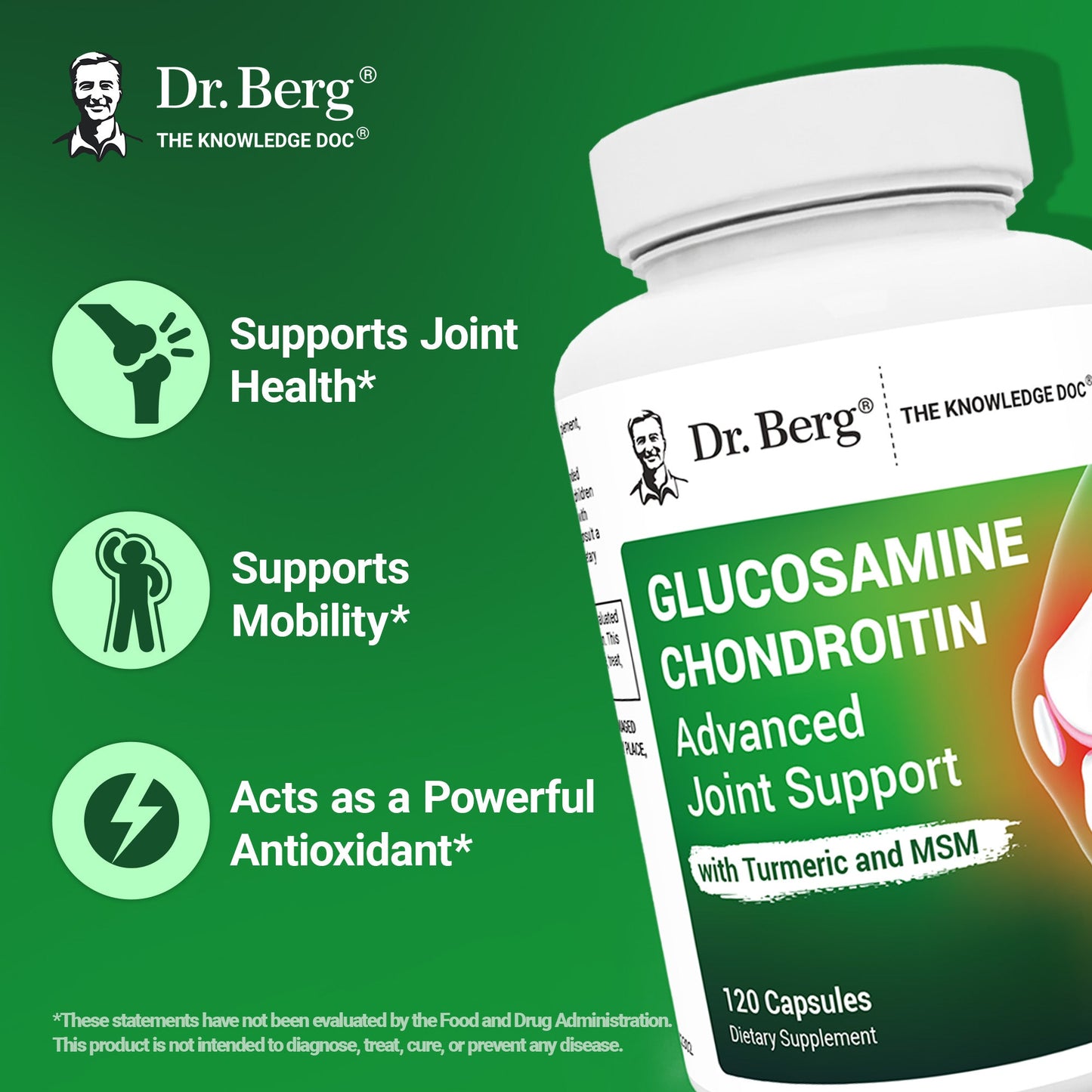 Glucosamine Chondroitin Advanced Joint Support with MSM – 120 Vegetable Capsules