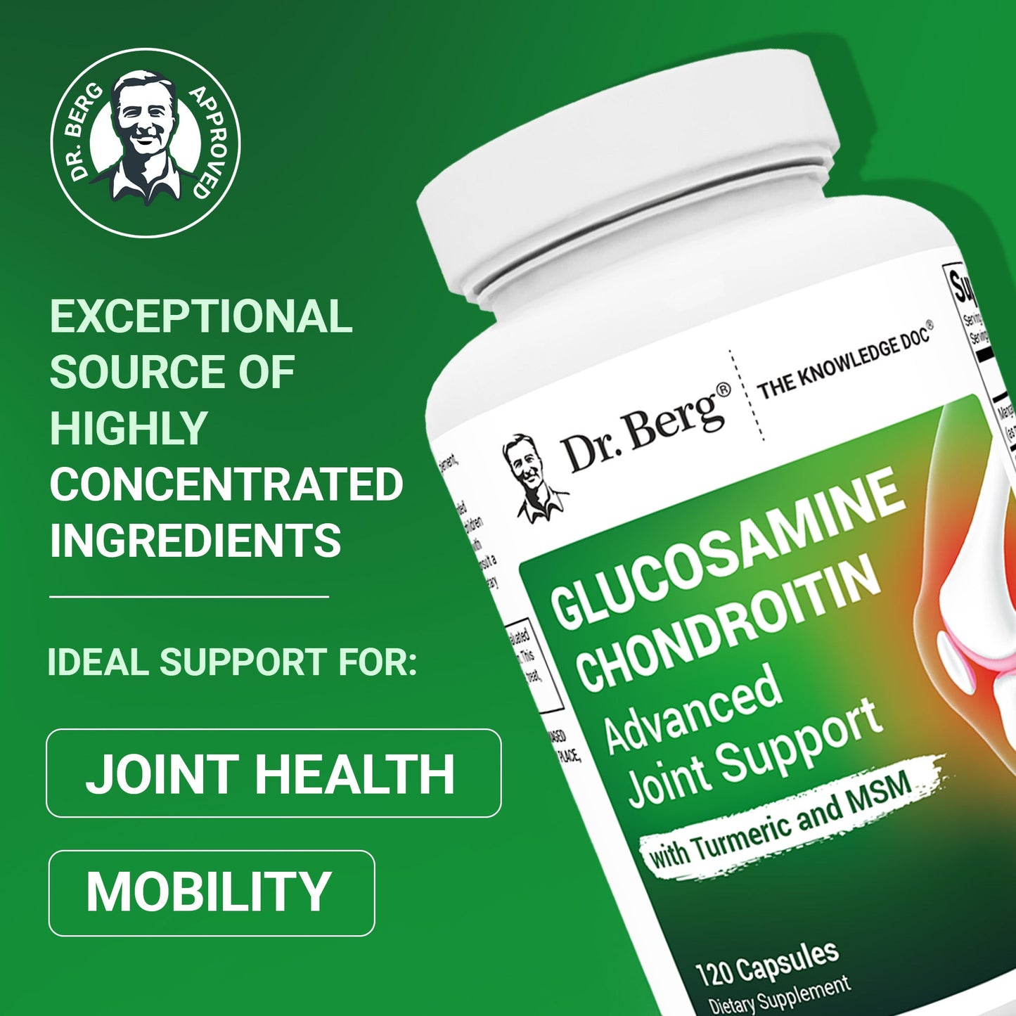 Glucosamine Chondroitin Advanced Joint Support with MSM – 120 Vegetable Capsules