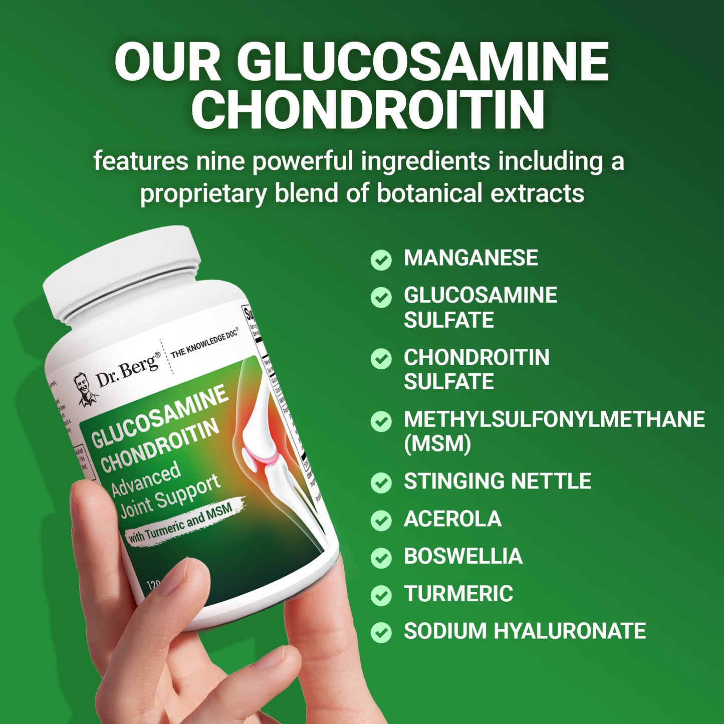 Glucosamine Chondroitin Advanced Joint Support with MSM – 120 Vegetable Capsules