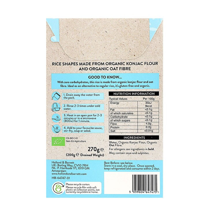 0 Carb Rice Holland & Barrett Zero Carb Rice 270g – Raziana Green Store