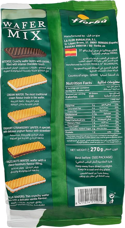 Florbu ,Wafer Mix, No Added Sugar,270g,Pack of 1