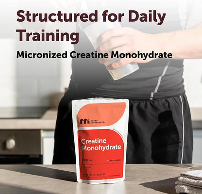 Creatine Monohydrate Powder 1 kg (2.2 Lbs), 5000mg Per Serv, Micronized Creatine Powder, Unflavored, Pure, No Filler, Keto & Vegan Friendly, Easy Dissolve Pre Workout Creatine for Women and Men