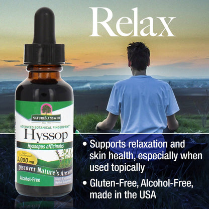 Nature's Answer Hyssop Flower Liquid Extract Alcohol-Free - 30ml