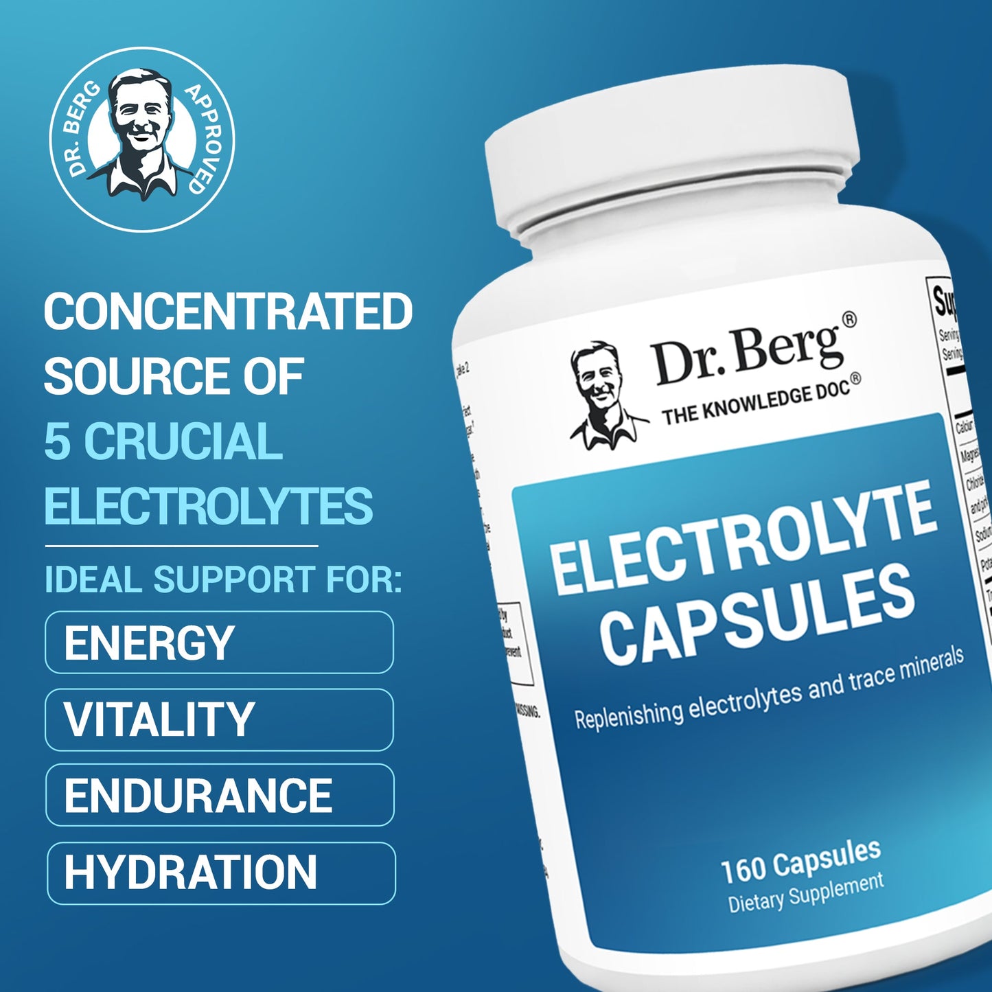 Electrolyte Capsules with Potassium and Magnesium – 160 Vegetable Capsules