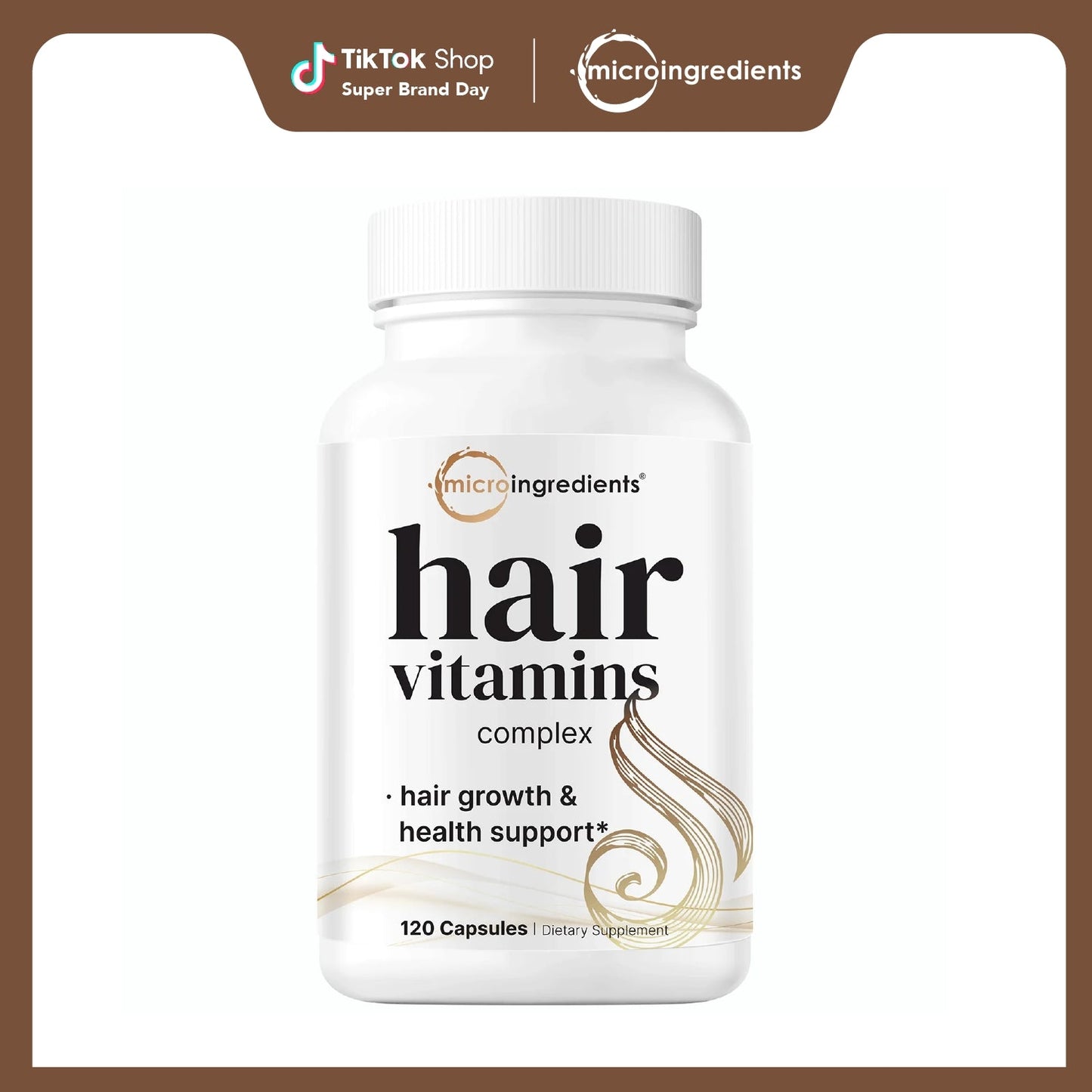 Micro Ingredients Hair Vitamins Complex, 120 Capsules