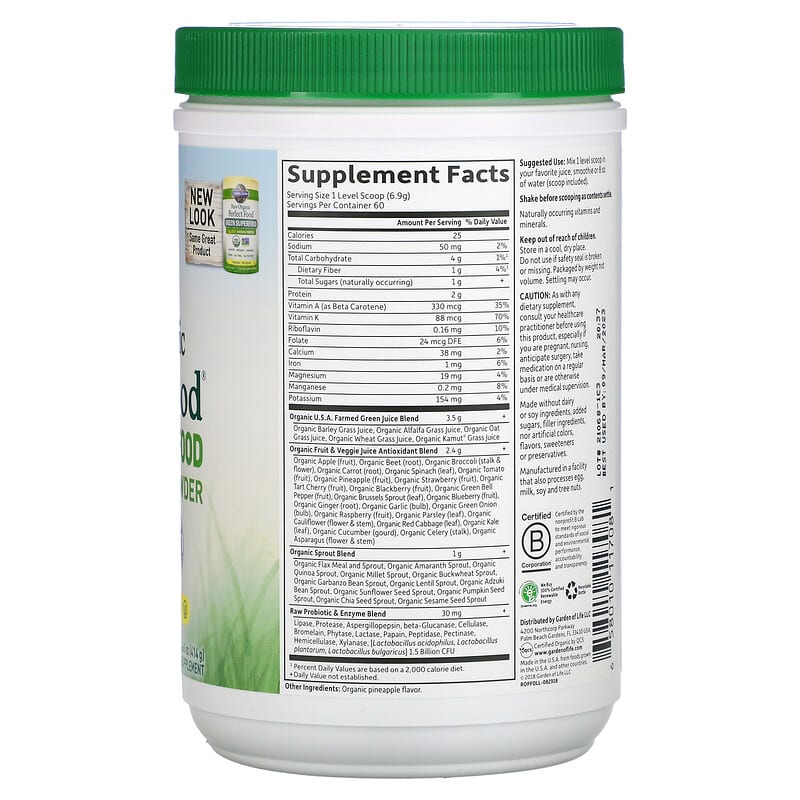 Garden of Life RAW Organic Perfect Food Green Superfood Original