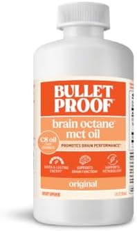 Bulletproof Coconut Brain Octane C8 MCT Oil, 16 Ounces, Premium Keto Supplement for Sustained Energy, Brain and Body Fuel, Unflavored, Add to Coffee and Smoothies, Packaging May Vary