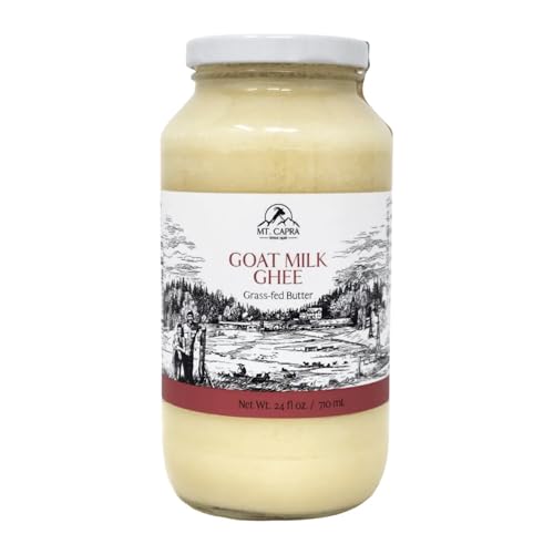 Mt. Capra Goat Milk Ghee | Grass-Fed Clarified Butter High in MCT Oil Perfect for Bulletproof Coffee, Keto, Paleo, and Whole 30 Diets | Pasture Raised and Unsalted | 59 Servings - 10 fl oz