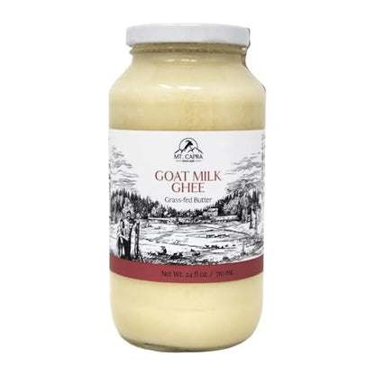 Mt. Capra Goat Milk Ghee | Grass-Fed Clarified Butter High in MCT Oil Perfect for Bulletproof Coffee, Keto, Paleo, and Whole 30 Diets | Pasture Raised and Unsalted | 59 Servings - 10 fl oz