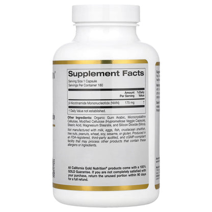 California Gold Nutrition, NMN, 175 mg , 180 Veggie Capsules