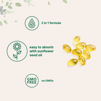 Micro Ingredients Vitamin D3 K2 300 Softgels 5000IU