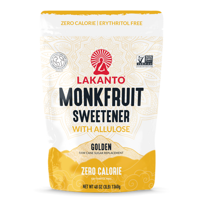Lakanto Golden Monkfruit Sweetener with Allulose - Raw Cane Sugar Replacement
