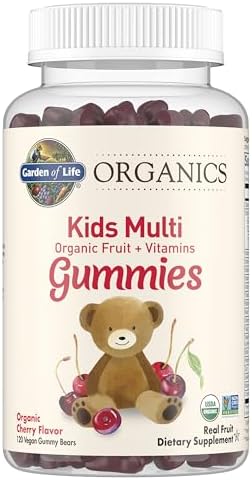 Garden of Life - mykind Organics Kids Gummy Vitamins - Fruit - Certified Organic, Non-GMO & Vegan Complete Children's Multi - B12, C & D3 - Gluten, Soy & Dairy Free - 120 Real Fruit Chew Gummies