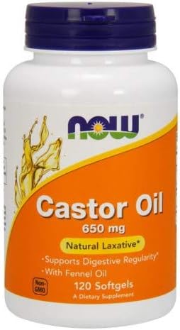 Castor Oil, 650 mg, 120 Sgels by Now Foods (Pack of 6)