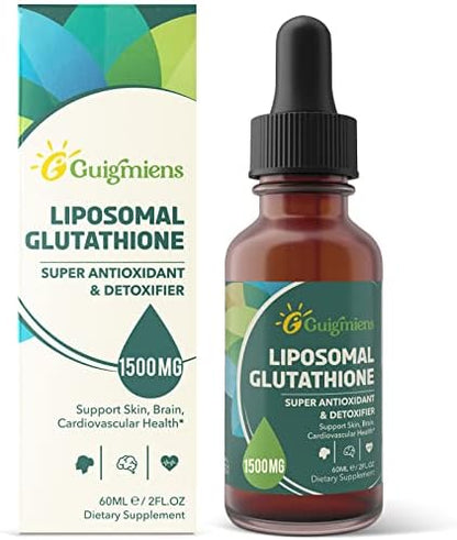 Liposomal Glutathione, Superior Absorption, Liquid Glutathione Supplement, Powerful Antioxidant, Liver Detox, Immune Enhancer, Soy-Free, Non-GMO, Vegan & Gluten Fre, 4 fl.oz,1500 mg
