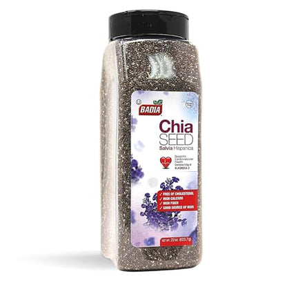 Badia Chia Seed, 22 oz – High Fiber, Omega-3, Protein, Energy Boost - Smoothies, Yogurt, Baking, Oatmeal