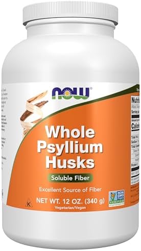 NOW Foods Supplements, Whole Psyllium Husks, Non-GMO Project Verified, Soluble Fiber, 24-Ounce