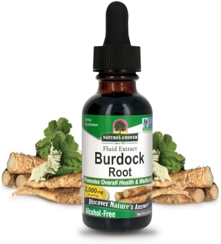 Nature's Answer Burdock Root Extract 1 Ounce - Alcohol Free, Made in USA, Vegan, Non GMO, No Artificial, Preservative Free - Supports Overall Wellness, Immune Support, Lymphatic Drainage