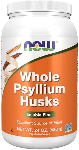 NOW Foods Supplements, Whole Psyllium Husks, Non-GMO Project Verified, Soluble Fiber, 24-Ounce