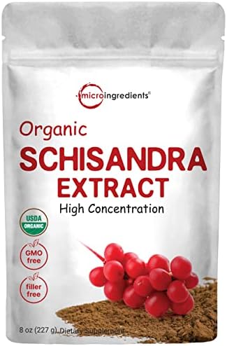 Organic Schisandra Extract Powder, 8 Ounce, Traditional Adaptogen and Filler Free, Pure Schisandra Supplement, Supports Liver Detox and Cognitive Health, No GMOs