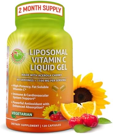 Whole Food Vitamin C Complex - 1450mg Organic Berries - 675 mg Vitamin C per Serving, High-Potency Antioxidant & Immune Support with Acerola, Amla and Natural Bioflavonoids - Vegan, Non-GMO, 120 Count