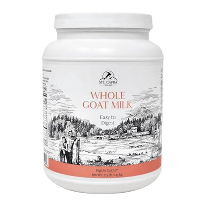 Mt. Capra Whole Goat Milk | Powder from Non-GMO, Grass-Fed Goats, Creamy, Great Tasting, Easy to Digest, A2 Milk | 40 Servings - 2.5 Pounds