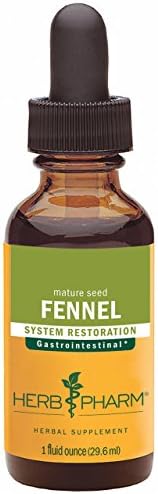 Herb Pharm Certified Organic Fennel Liquid Extract Drops for Digestive System Support, 1 Oz