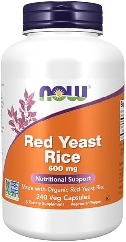 NOW Foods Supplements, Red Yeast Rice 600 mg, Made with Organic Red Yeast Rice, 240 Veg Capsules