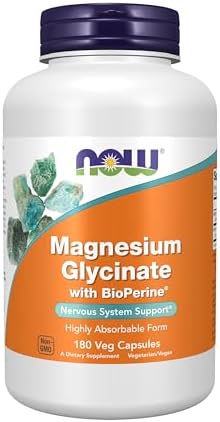 Now Supplements, Magnesium Glycinate with BioPerine, 180 Veg Capsules