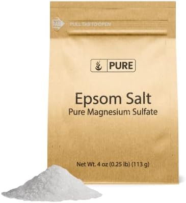 Pure Original Ingredients Epsom Salt Pure Magnesium Sulfate, Food Grade, Soaking Solution (1 Pound)