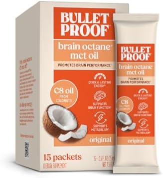 Bulletproof Coconut Brain Octane C8 MCT Oil, 16 Ounces, Premium Keto Supplement for Sustained Energy, Brain and Body Fuel, Unflavored, Add to Coffee and Smoothies, Packaging May Vary