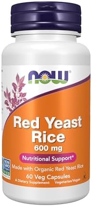 NOW Foods Supplements, Red Yeast Rice 600 mg, Made with Organic Red Yeast Rice, 240 Veg Capsules