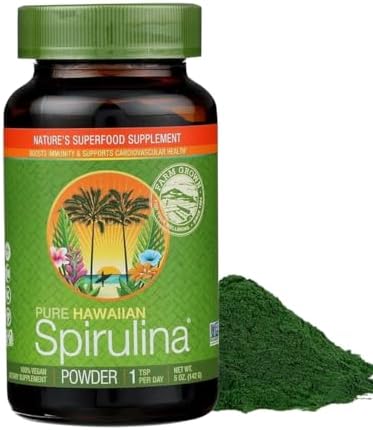 Nutrex Hawaii, Pure Hawaiian Spirulina Powder, Vegan, Supports Immune System, Heart, Cells and Energy, 5 Ounce
