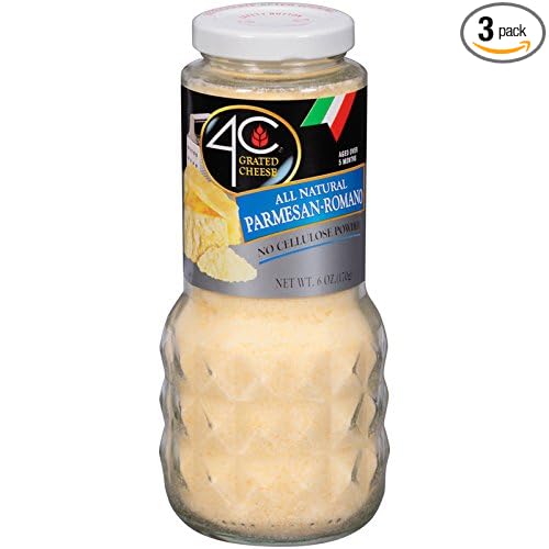 4C Premium Grated Cheese | All Natural, No Preservatives | Assorted Italian Flavors 6oz-8oz (Parmesan Romano, 3pk-Glass)