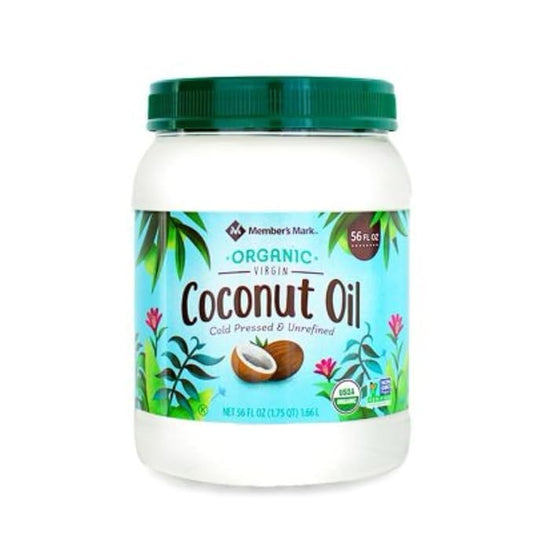 Members Mark Organic Virgin Coconut Oil, 56 Fl Oz of Cold Pressed and Unrefined Coconut Oil