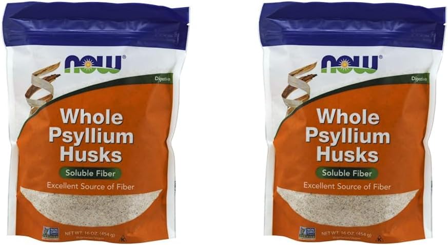 NOW Supplements, Whole Psyllium Husks, Non-GMO Project Verified, Soluble Fiber, 16-Ounce