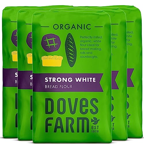 Doves Farm Organic Strong White Bread Flour | British Sourdough Bread & Roll Making Flour | Ideal for Artisan Breadmaking | Unbleached Bread Flour | 52.91 Oz (1.5kg)