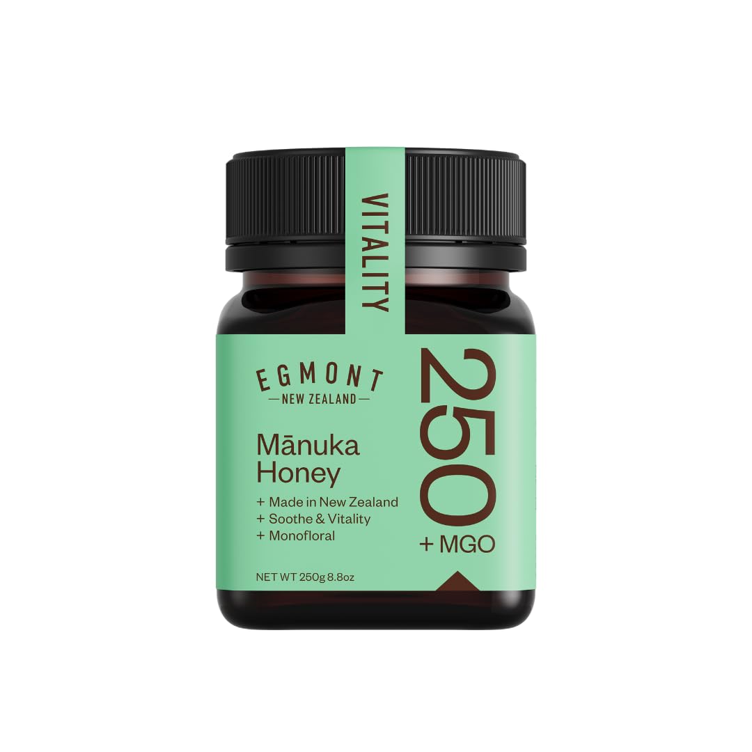 Egmont Honey Mānuka Honey 250+ MGO 250g | Certified MGO Content | Raw Honey 100% Natural | Made in New Zealand