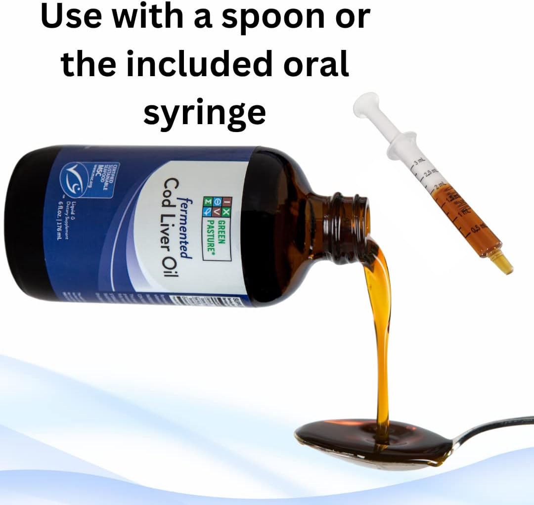 Green Pasture - Fermented Cod Liver Oil Liquid - 6 fl. oz. - Orange