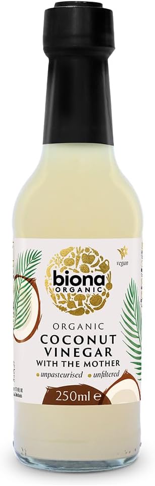 Biona Organic Coconut Vinegar 250ml - Vinegar With The Mother - Unpasteurised & Unfiltered - Unique Tropical Aroma - For Dressings & Marinades