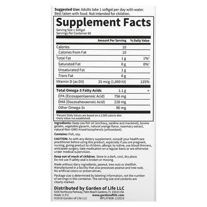 Minami Nutrition Garden of Life Supercritical Platinum Omega-3 Fish Oil Orange