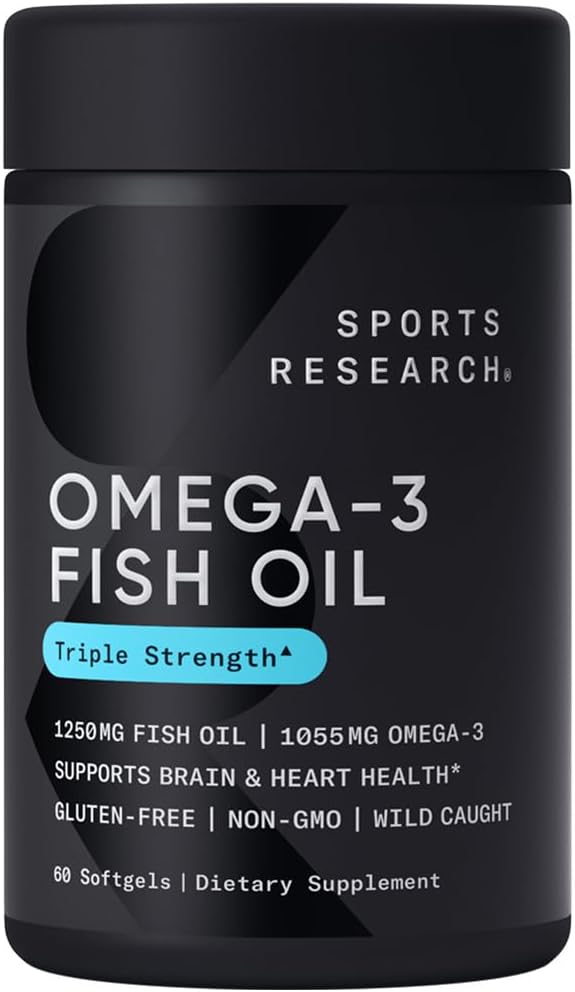 Omega-3 Fish Oil, Triple Strength, 90 Softgels, Sports Research
