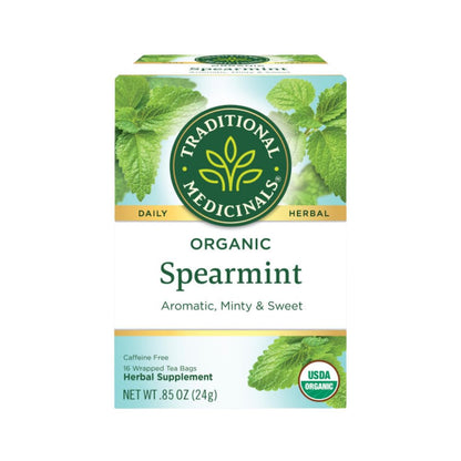 Traditional Medicinals Organic Spearmint Herbal Tea, Healthy & Refreshing, (Pack of 1) - 16 Tea Bags