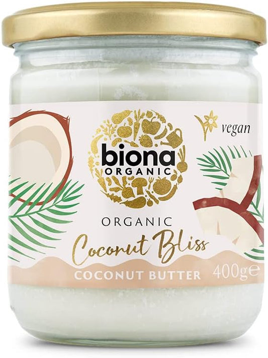 Biona Organic Coconut Bliss, 400g - 100% Organic Creamy Coconut Butter from Whole Coconuts - Source of Fibre - For Spreads, Butter Alternatives & Cooking - Dairy Free & Vegan