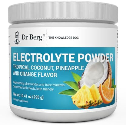 Dr. Berg Zero Sugar Hydration Keto Electrolyte Powder - Enhanced w/ 1000 mg of Potassium & Real Pink Himalayan Salt (NOT Table Salt) - Lemonade Flavor Hydration Drink Mix Supplement - 100 Servings