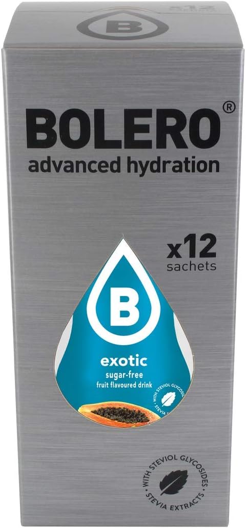 Bolero Essential Hydration Sugar Free Fruit Drink Exotic 12 Sachets