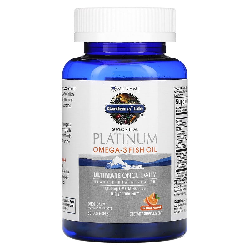 Minami Nutrition Garden of Life Supercritical Platinum Omega-3 Fish Oil Orange
